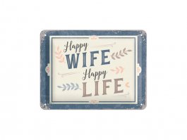happy wife happy life plåtskylt citat skylt