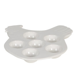Höna vit Ägghållare i porslin