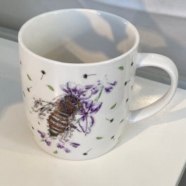 mugg fine bone china humla bin lavender stor kaffemugg presenttips honeybee