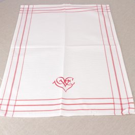 Kitchen towel Love red, 50 x 70 cm waffled