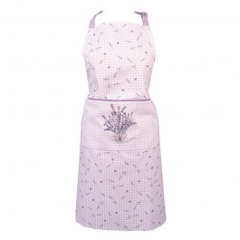 förklöäde i syrenlila färg med lavendelmotiv french countrystyle fransk lantlig stil gårdsromantisk förkläde