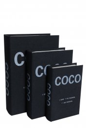 coco book table skrytbok boklådor 3 pack snygga bokförvaring coco chanel fashion