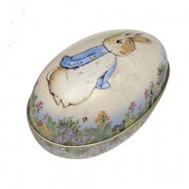 vackert påskägg i plåt vintage style beatrix potter peter rabbit