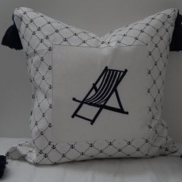 Pillowcase Deck chair with tassels, 40 x 40 cm