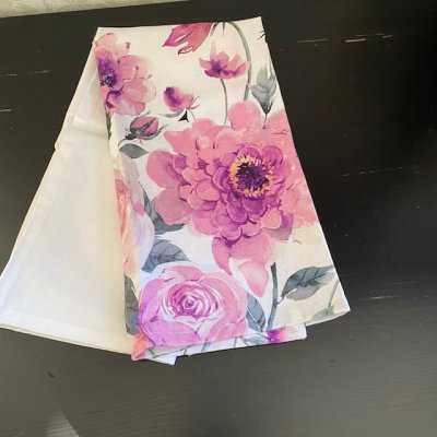 rosa lila blommig handduk vackra romantiska handdukar för köket